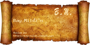 Bay Milán névjegykártya