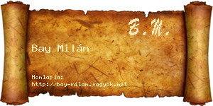 Bay Milán névjegykártya