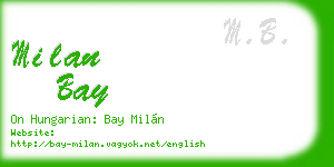milan bay business card