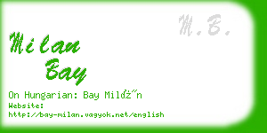 milan bay business card